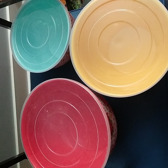 Pioneer Woman Melamine 6 Piece Nesting Bowl Set With Lids Floral Non Slip - Picture 5 of 5